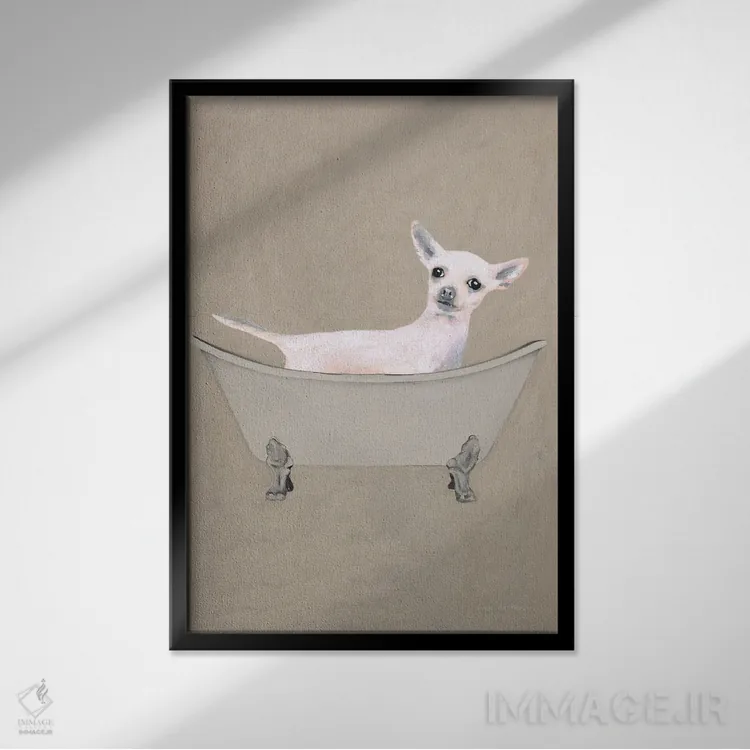 تابلو دکوراتیو چی واوا در وان حمام اثر کوکو د پاریس - نمای قابدار مشکی