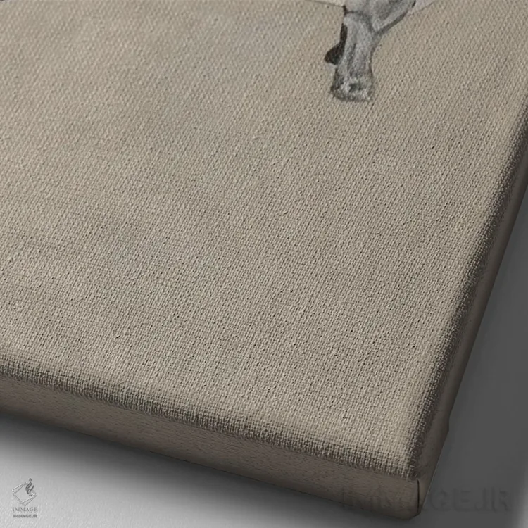 تابلو دکوراتیو کرگدن در وان حمام اثر کوکو د پاریس - نمای نزدیک بافت بوم