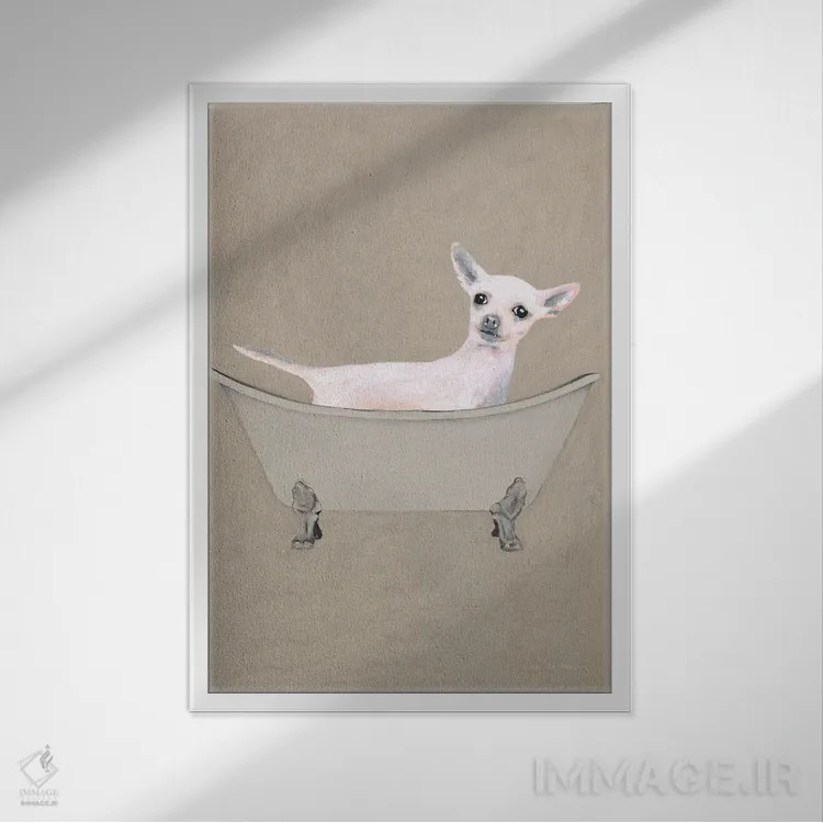 تابلو دکوراتیو چی واوا در وان حمام اثر کوکو د پاریس - نمای قابدار سفید