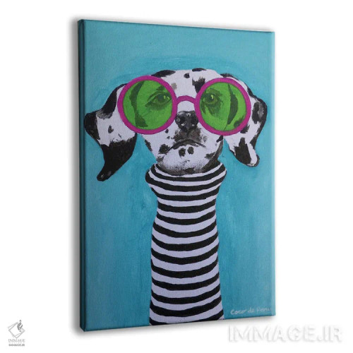 تابلو دکوراتیو دالماتین راه راه اثر کوکو د پاریس - نمای پرسپکتیو محصول