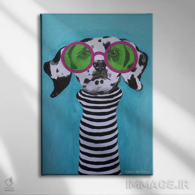 تابلو دکوراتیو دالماتین راه راه اثر کوکو د پاریس - نمای روبهرو روی دیوار