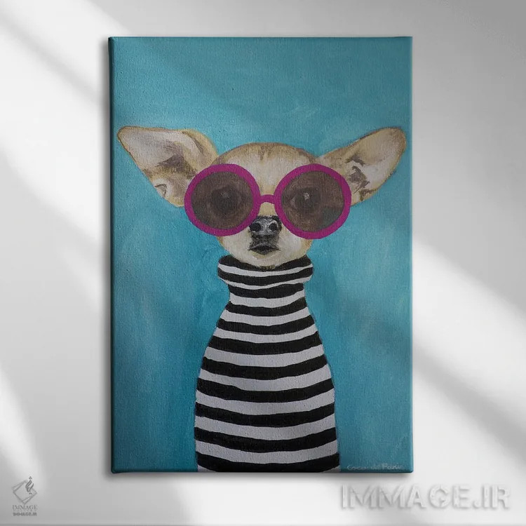 تابلو دکوراتیو چی واوا راه راه اثر کوکو د پاریس - نمای روبهرو روی دیوار