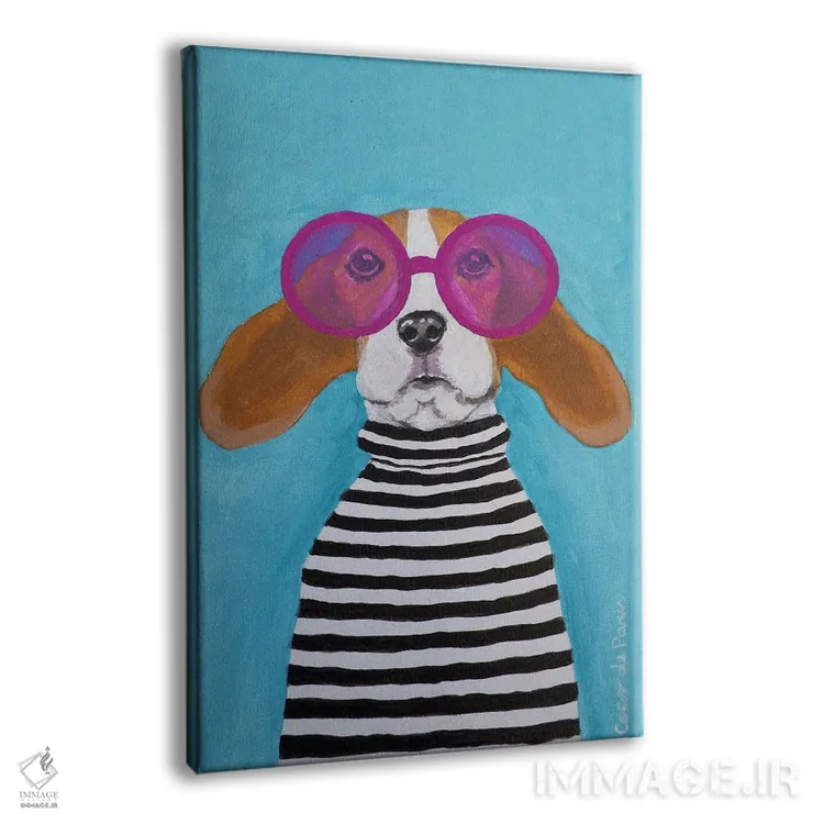 تابلو دکوراتیو بیگل راه راه اثر کوکو د پاریس - نمای پرسپکتیو محصول