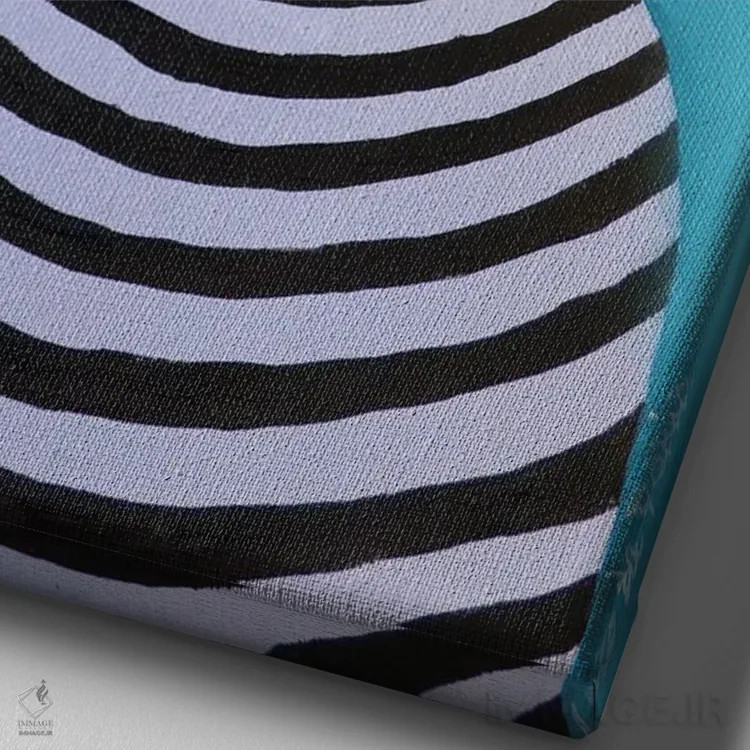 تابلو دکوراتیو پاندا راه راه با عینک آفتابی اثر کوکو د پاریس - نمای نزدیک بافت بوم