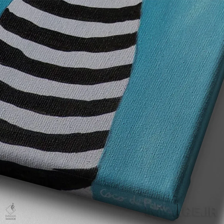 تابلو دکوراتیو چی واوا راه راه اثر کوکو د پاریس - نمای نزدیک بافت بوم