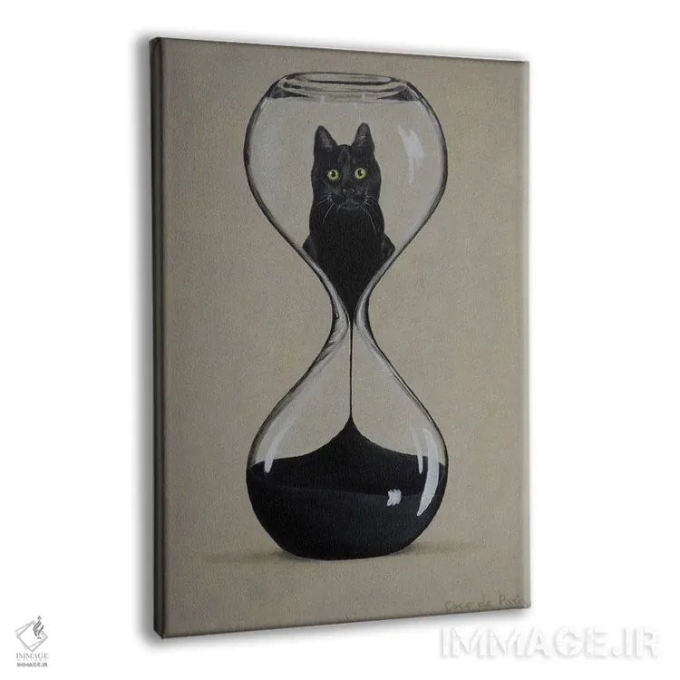 تابلو دکوراتیو گربه شنی اثر کوکو د پاریس - نمای پرسپکتیو محصول