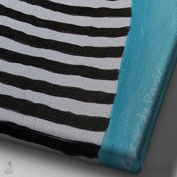 تابلو دکوراتیو بیگل راه راه اثر کوکو د پاریس - نمای نزدیک بافت بوم