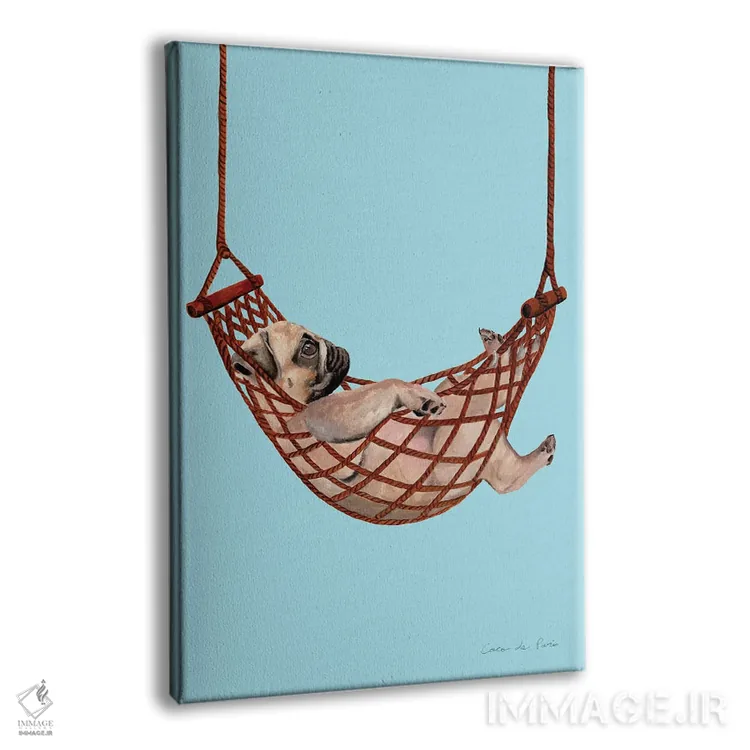 تابلو دکوراتیو پاگ در تاب hammock اثر کوکو د پاریس - نمای پرسپکتیو محصول