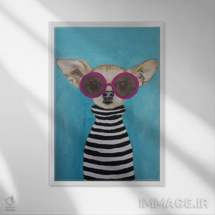 تابلو دکوراتیو چی واوا راه راه اثر کوکو د پاریس - نمای قابدار سفید