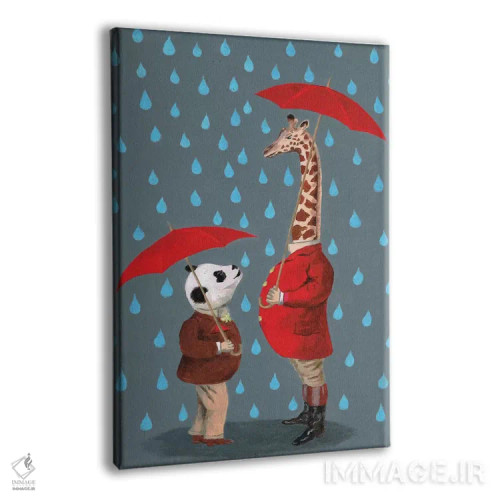 تابلو دکوراتیو پاندا و زرافه اثر کوکو د پاریس - نمای پرسپکتیو محصول