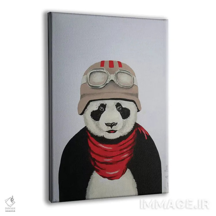 تابلو دکوراتیو پاندا با کلاه ایمنی اثر کوکو د پاریس - نمای پرسپکتیو محصول