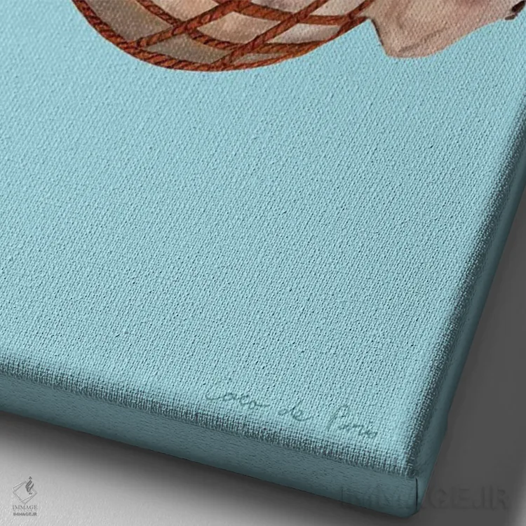 تابلو دکوراتیو پاگ در تاب hammock اثر کوکو د پاریس - نمای نزدیک بافت بوم