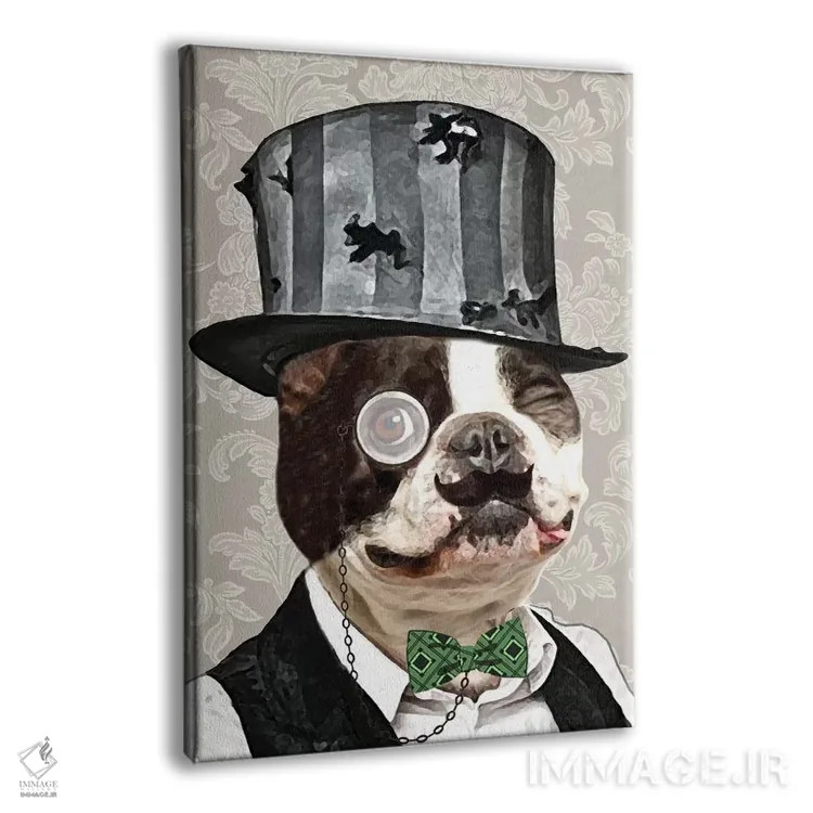 تابلو دکوراتیو بولداگ استیم پانک اثر کوکو د پاریس - نمای پرسپکتیو محصول