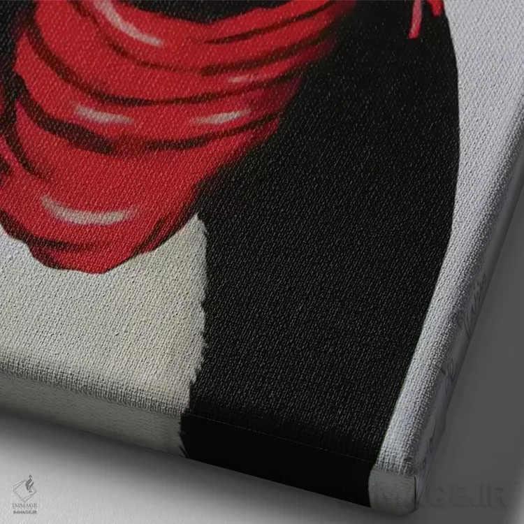 تابلو دکوراتیو پاندا با کلاه ایمنی اثر کوکو د پاریس - نمای نزدیک بافت بوم