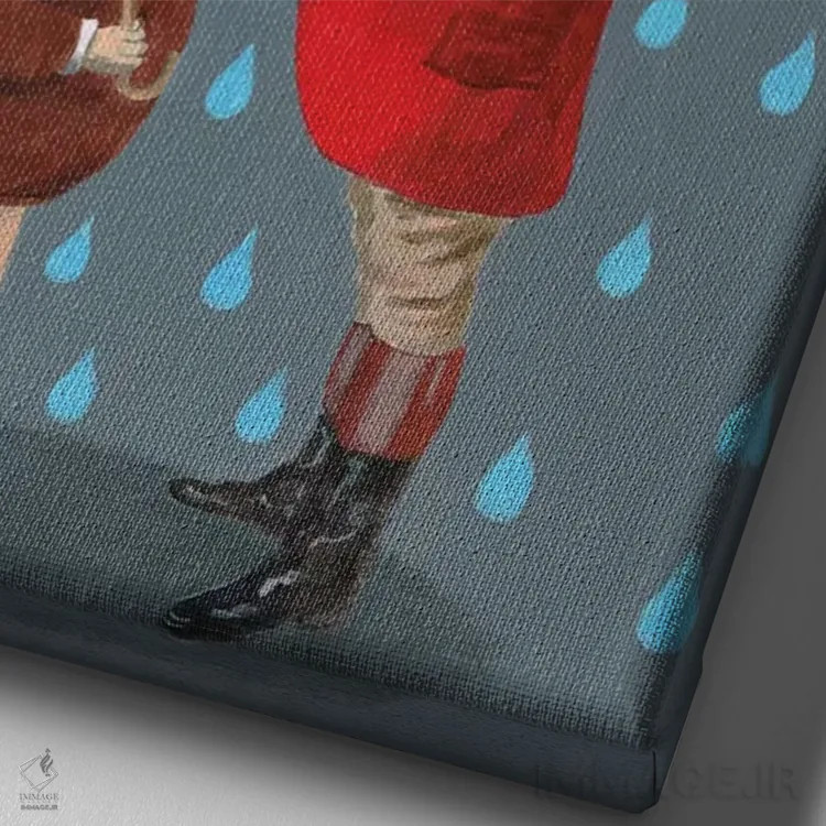 تابلو دکوراتیو پاندا و زرافه اثر کوکو د پاریس - نمای نزدیک بافت بوم