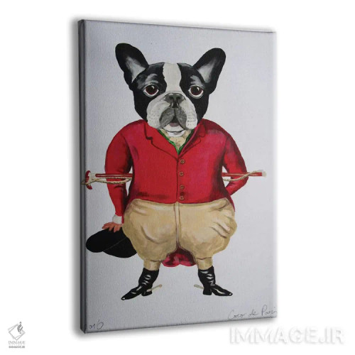 تابلو دکوراتیو بولداگ کالسکه ران قدیمی اثر کوکو د پاریس - نمای پرسپکتیو محصول