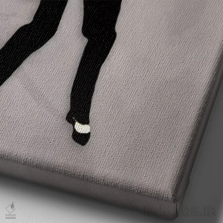 تابلو دکوراتیو گوزن راک زن اثر کوکو د پاریس - نمای نزدیک بافت بوم