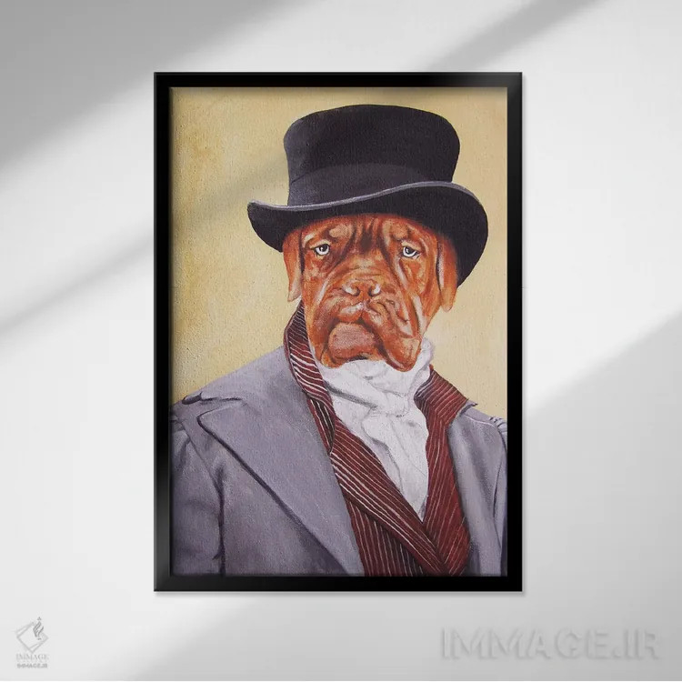 تابلو مدرن سر داگ دو بوردو اثر کوکو د پاریس - نمای قابدار مشکی