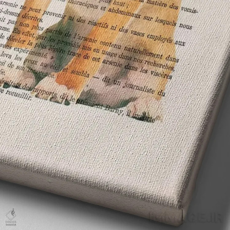 تابلو دکوراتیو چیهوآهوآ با فز اثر کوکو د پاریس - نمای نزدیک بافت بوم