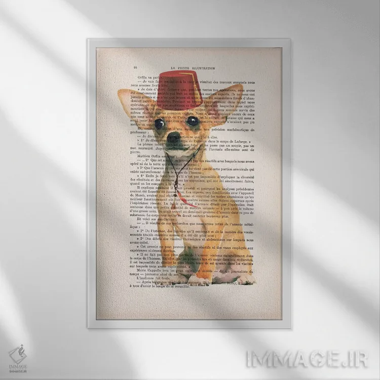 تابلو دکوراتیو چیهوآهوآ با فز اثر کوکو د پاریس - نمای قابدار سفید