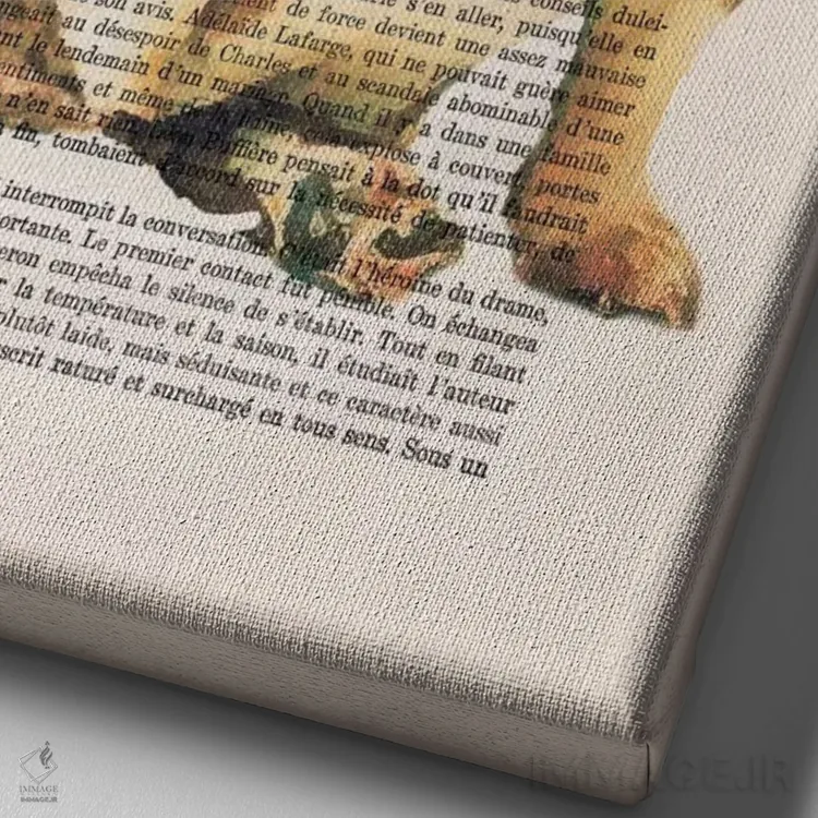 تابلو دکوراتیو بولداگ انگلیسی اثر کوکو د پاریس - نمای نزدیک بافت بوم