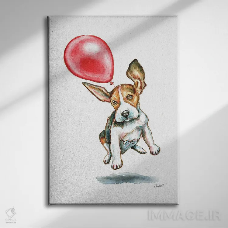 تابلو دکوراتیو شناور شدن و دور شدن اثر چارلی اوشیلدز - نمای روبهرو روی دیوار