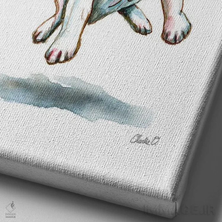 تابلو دکوراتیو شناور شدن و دور شدن اثر چارلی اوشیلدز - نمای نزدیک بافت بوم