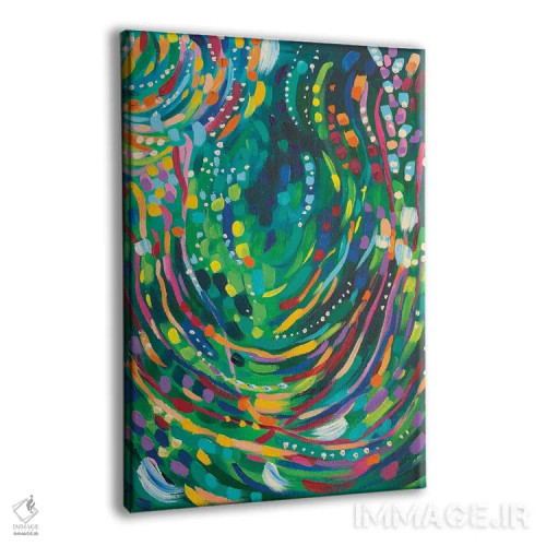 تابلو انتزاعی جنگل شب اثر سارا کوی - نمای پرسپکتیو محصول