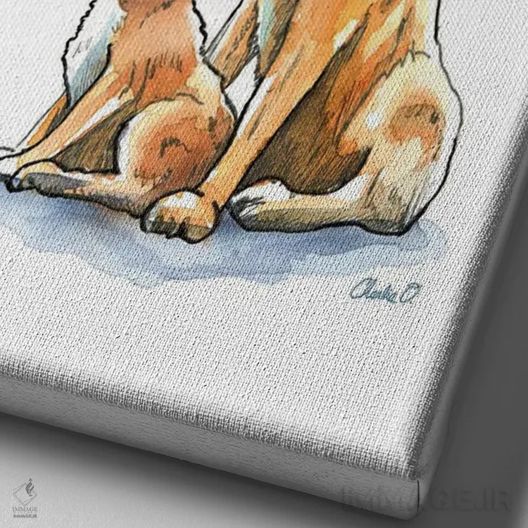 تابلو دکوراتیو زوزه زدن به ماه اثر چارلی اوشیلدز - نمای نزدیک بافت بوم