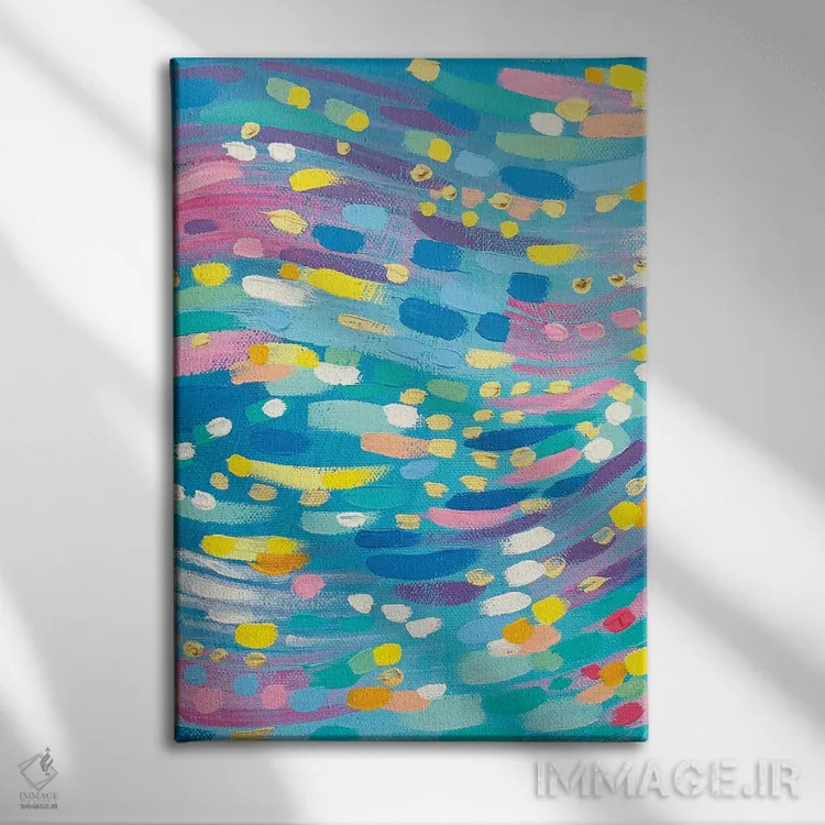 تابلو انتزاعی سلت ها شماره دو اثر سارا کوی - نمای روبهرو روی دیوار