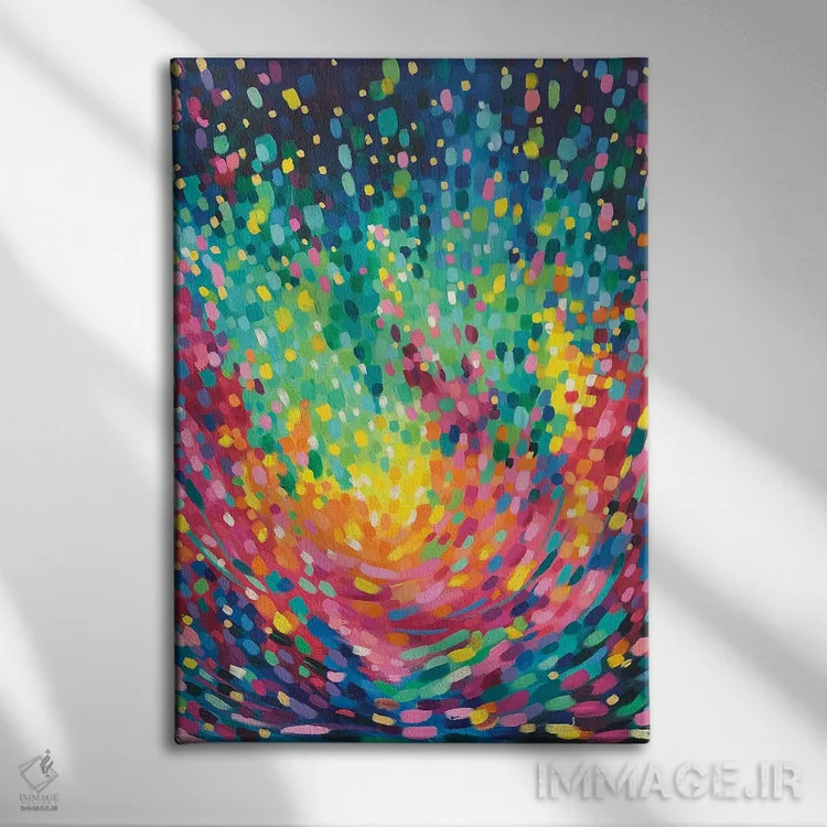 تابلو انتزاعی بیول آیتریس اثر سارا کوی - نمای روبهرو روی دیوار