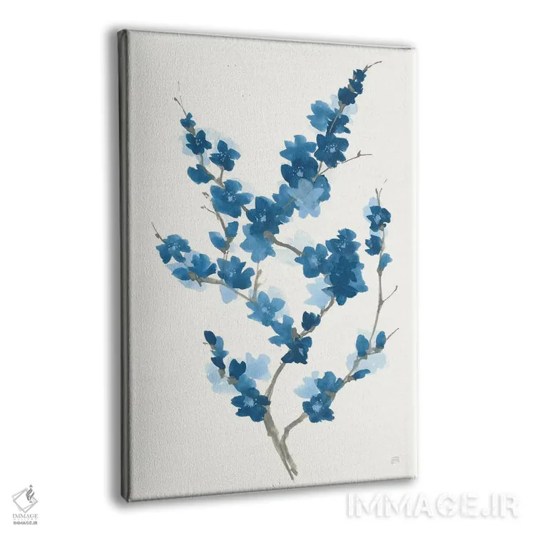 تابلو دکوراتیو شاخه آبی شماره دو اثر کریس پاشکه - نمای پرسپکتیو محصول