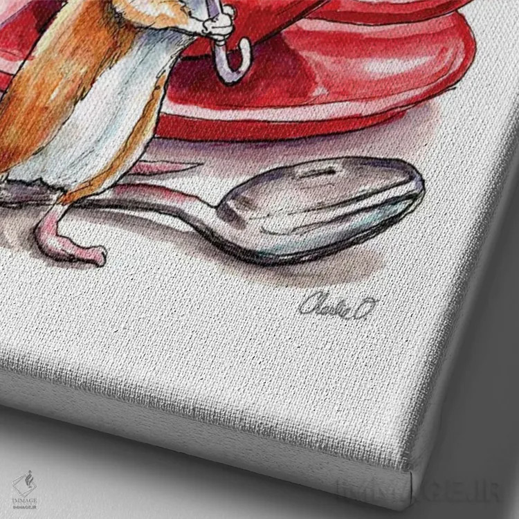 تابلو دکوراتیو درست کردن هات چاکلت اثر چارلی اوشیلدز - نمای نزدیک بافت بوم