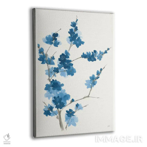 تابلو دکوراتیو شاخه آبی شماره یک اثر کریس پاشکه - نمای پرسپکتیو محصول