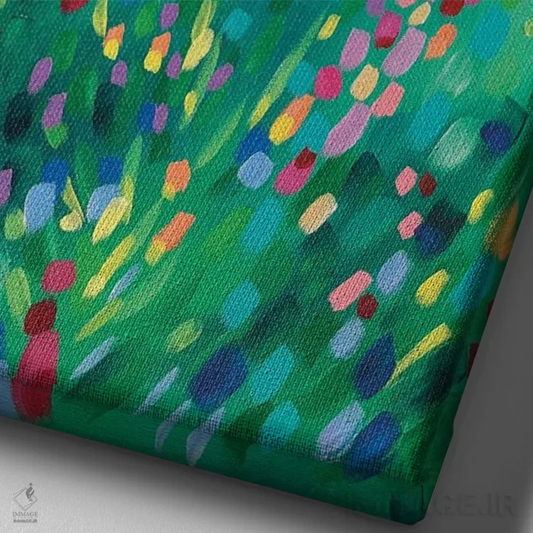 تابلو انتزاعی فرثن اثر سارا کوی - نمای نزدیک بافت بوم
