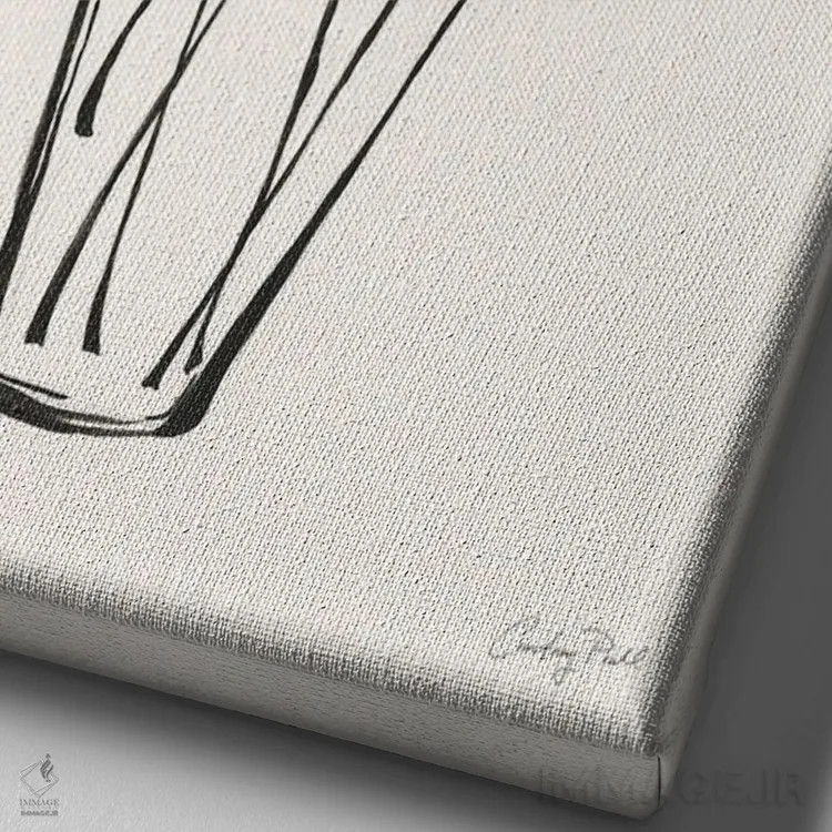 تابلو مینیمال گل های مدرن شماره دو اثر کورتنی پرال - نمای نزدیک بافت بوم