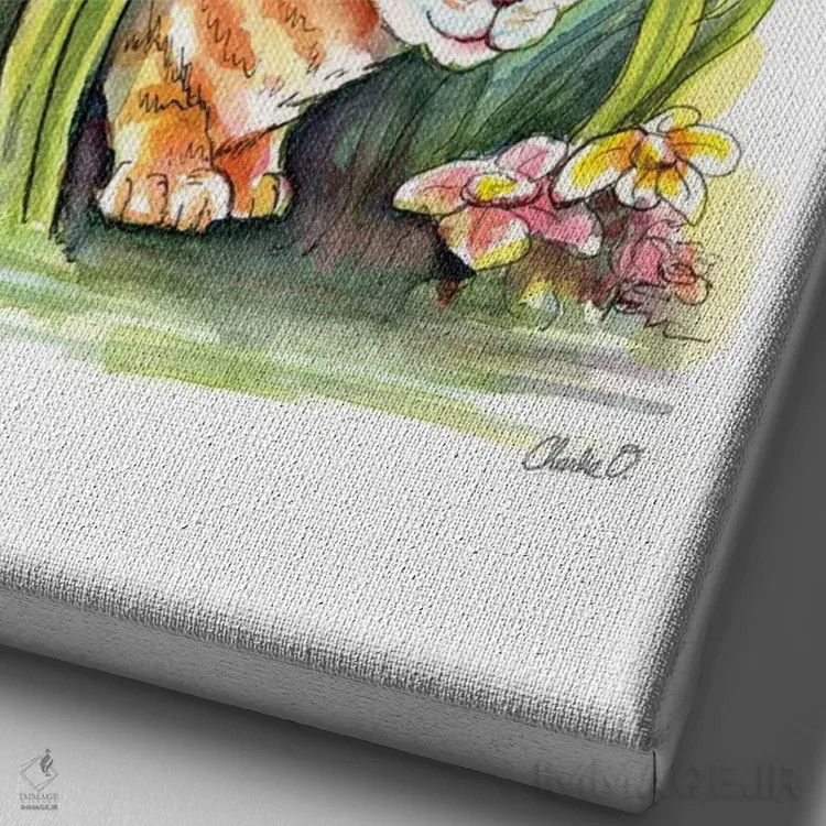 تابلو دکوراتیو آماده برای حمله اثر چارلی اوشیلدز - نمای نزدیک بافت بوم