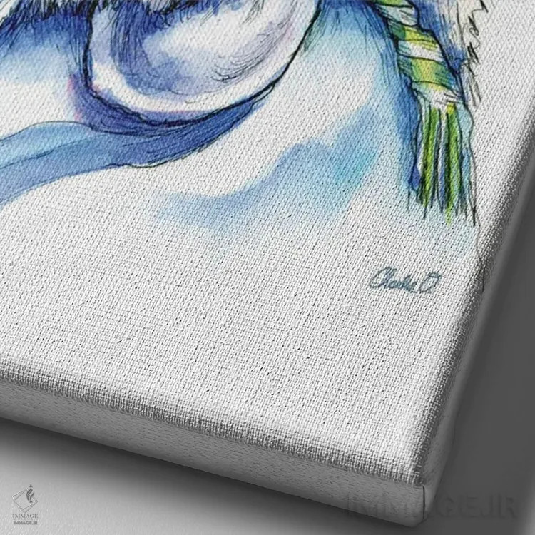 تابلو دکوراتیو جنگ گلوله های برفی اثر چارلی اوشیلدز - نمای نزدیک بافت بوم