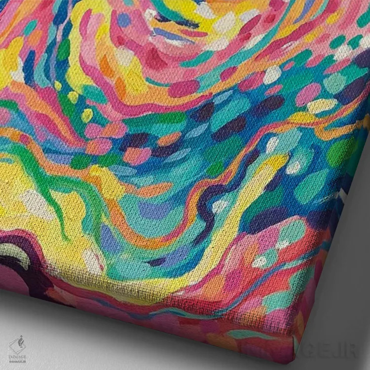 تابلو انتزاعی شاه جنگل اثر سارا کوی - نمای نزدیک بافت بوم