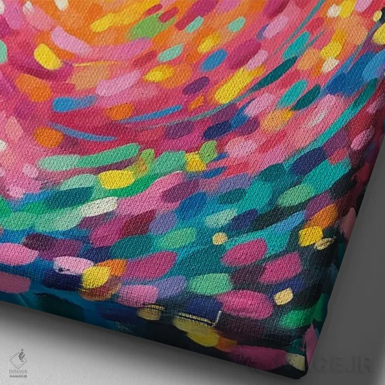 تابلو انتزاعی بیول آیتریس اثر سارا کوی - نمای نزدیک بافت بوم
