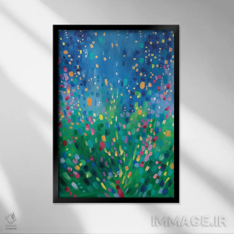 تابلو انتزاعی فرثن اثر سارا کوی - نمای قابدار مشکی