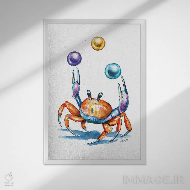 تابلو دکوراتیو بازی با مرواریدها اثر چارلی اوشیلدز - نمای قابدار سفید