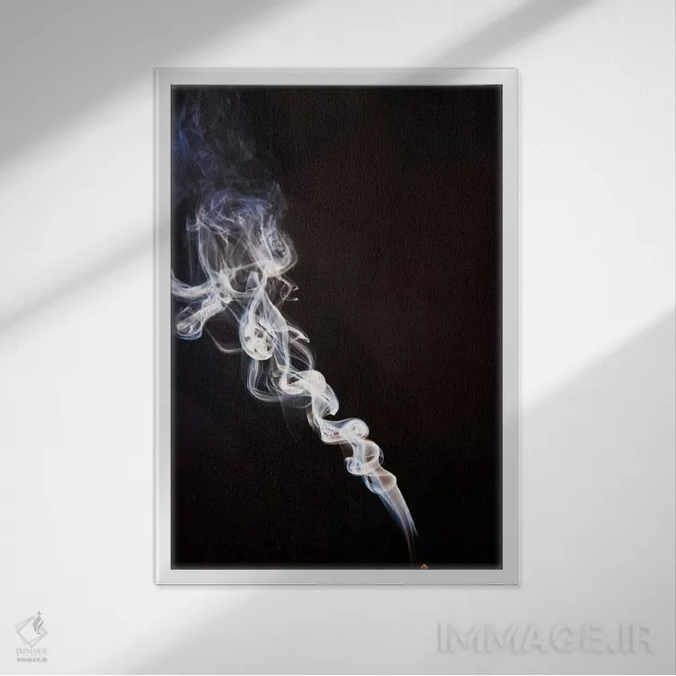 تابلو دکوراتیو دود عود در حال برخاستن، نیوزیلند اثر کالین مونتیث - نمای قابدار سفید