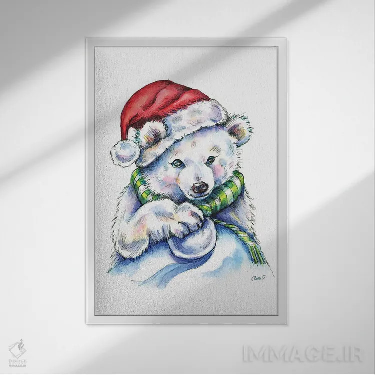 تابلو دکوراتیو جنگ گلوله های برفی اثر چارلی اوشیلدز - نمای قابدار سفید