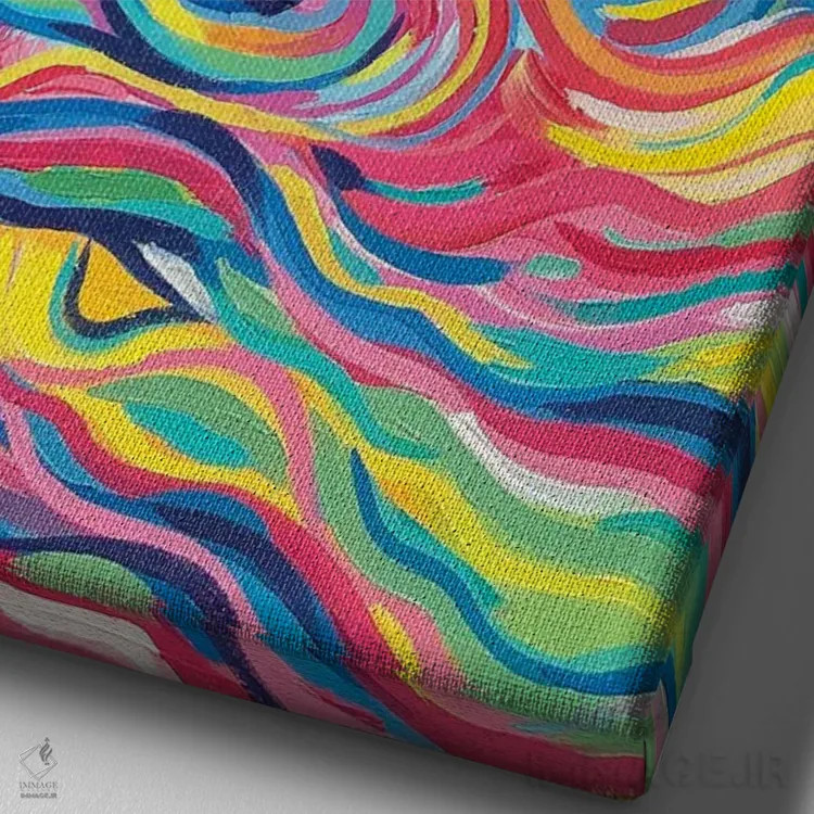 تابلو انتزاعی آزادی اثر سارا کوی - نمای نزدیک بافت بوم