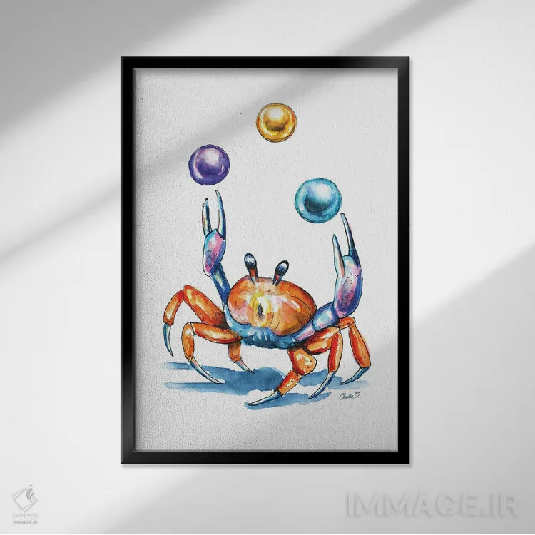 تابلو دکوراتیو بازی با مرواریدها اثر چارلی اوشیلدز - نمای قابدار مشکی