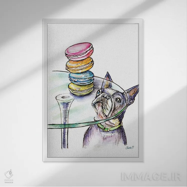 تابلو دکوراتیو اشتیاق برای خوراکی های شیرین اثر چارلی اوشیلدز - نمای قابدار سفید