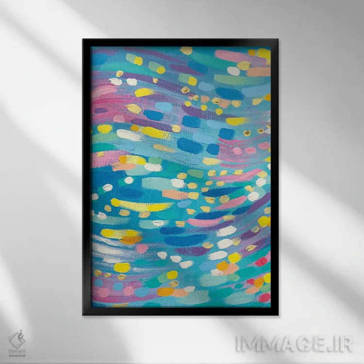 تابلو انتزاعی سلت ها شماره دو اثر سارا کوی - نمای قابدار مشکی