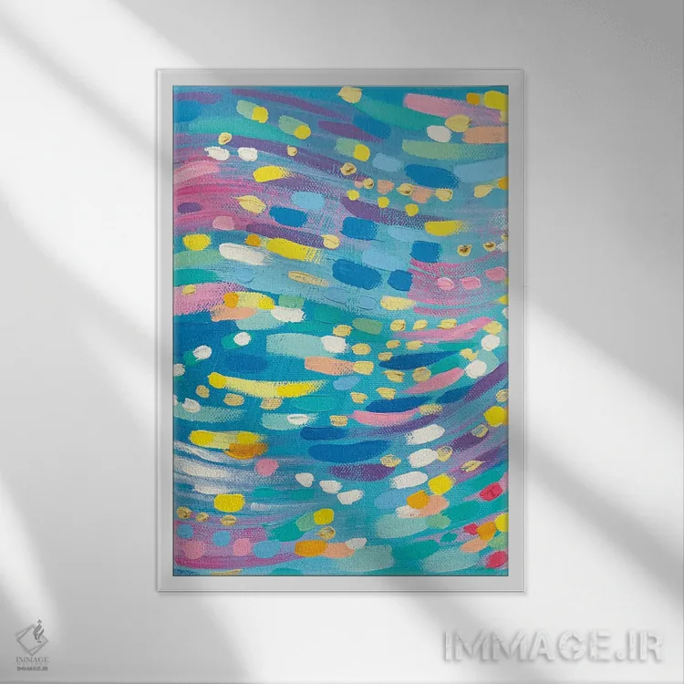 تابلو انتزاعی سلت ها شماره دو اثر سارا کوی - نمای قابدار سفید