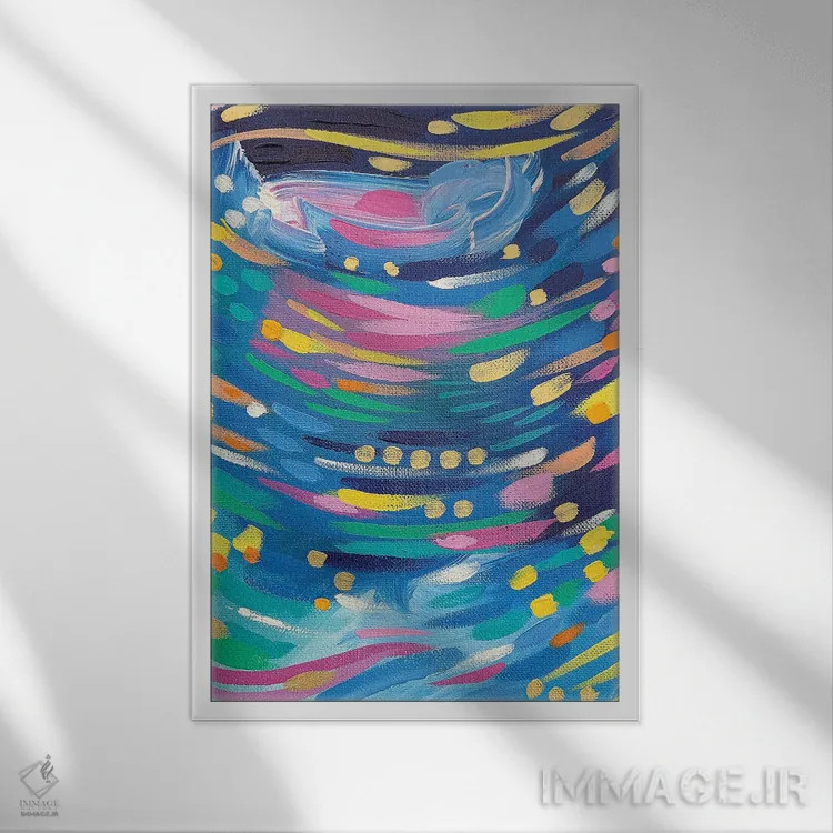 تابلو انتزاعی سلت ها شماره سه اثر سارا کوی - نمای قابدار سفید